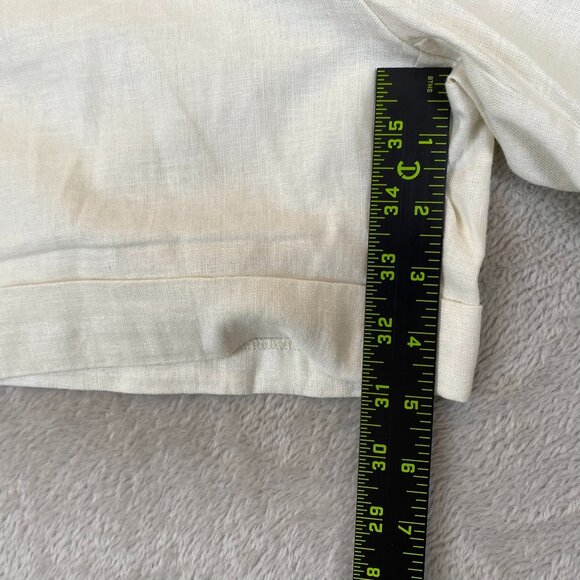 APT 9 Women's Torie Shorts Size 10 Beige Linen Blend Casual Summer Cuffed Pocket - Picture 4 of 9